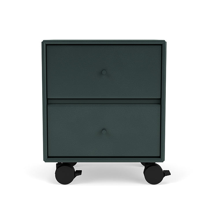 Montana Operation Drawing Table With Wheels, Black Jade