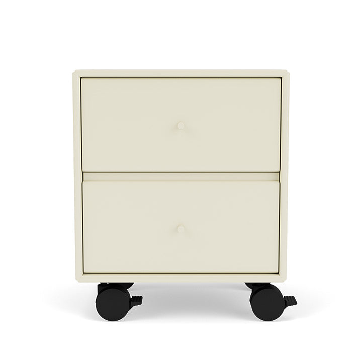 Montana Operation Drawer Table With Wheels, Vanilla White