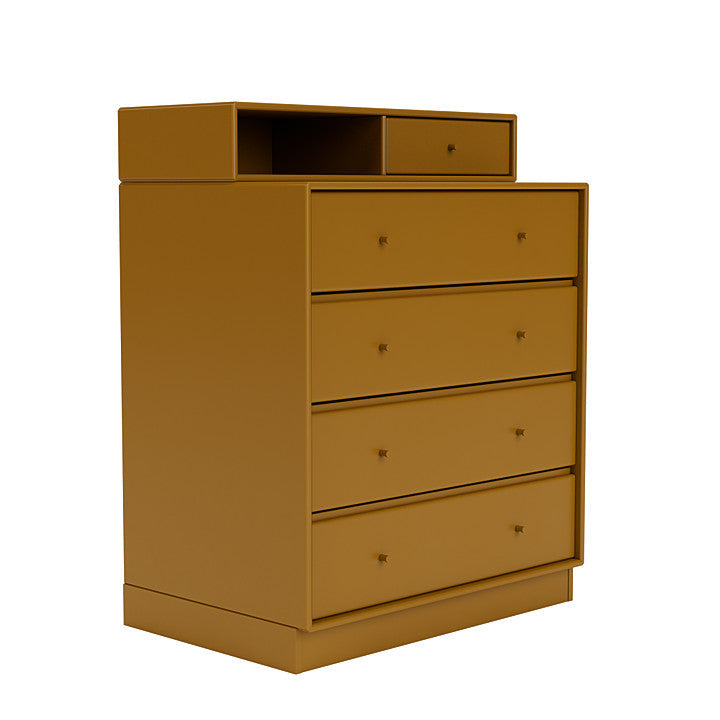 Montana Keep Bre of Drawers med 7 cm piedestal, bärnstensgul