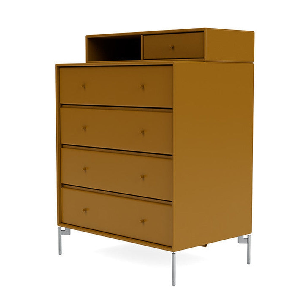 Montana Keep Bre of Drawers With Ben, Amber Yellow/Chrome Mat