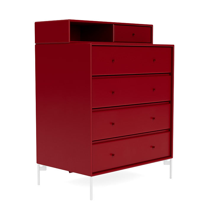 Montana Keep Bre of Drawers With Ben, Beetroot Red/Snow White