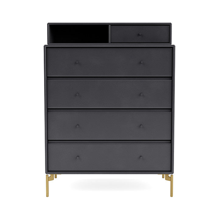 Montana Keep Bre of Drawers With Ben, Coal Black/Brass
