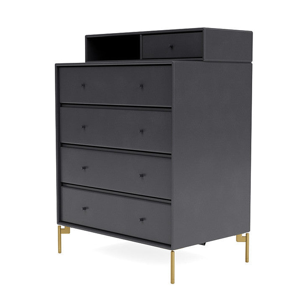 Montana Keep Bre of Drawers With Ben, Coal Black/Brass