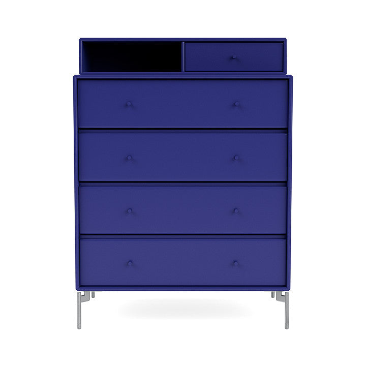 Montana Keep Bre of Drawers With Ben, Monarch Blue/Chrome Mat