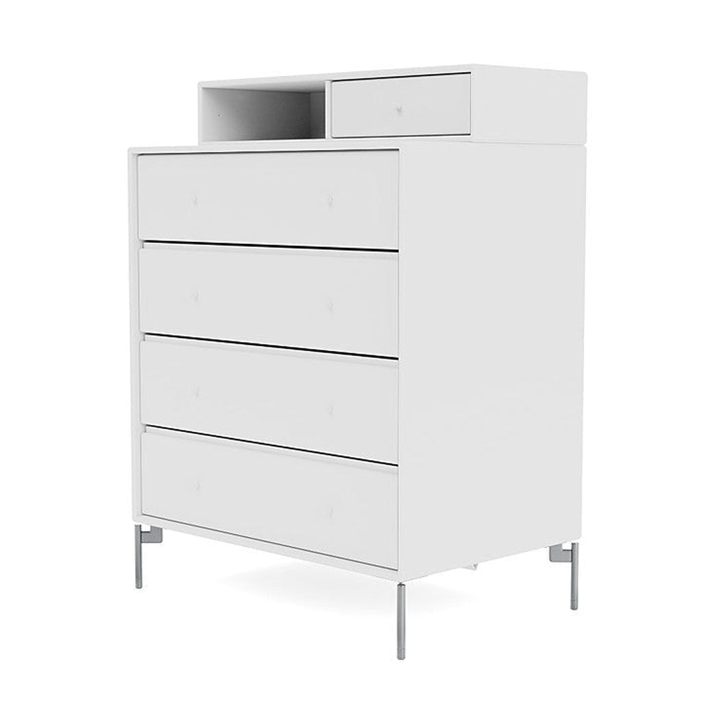 Montana Keep Bre of Drawers With Ben, New White/Chrome Mat