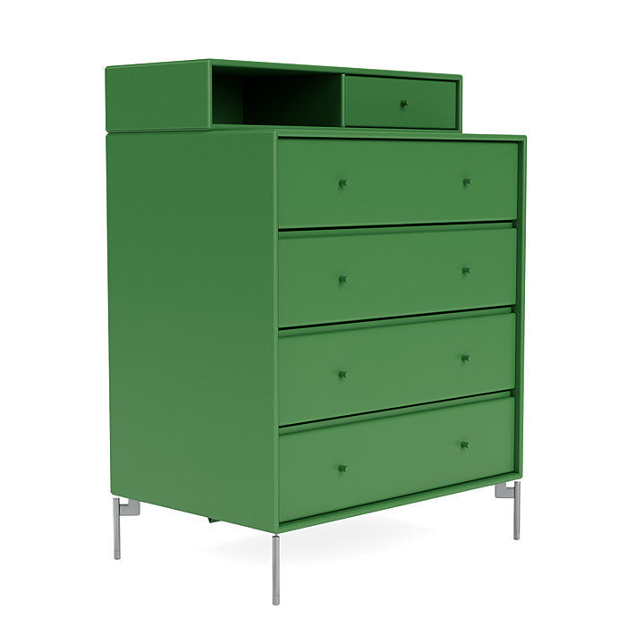 Montana Keep Bre of Drawers With Ben, Parsley Green/Chrome Mat