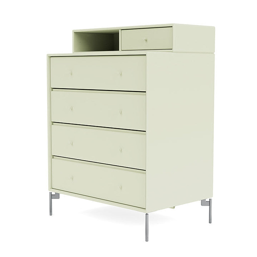 Montana Keep Bre of Drawers With Ben, Pomelo Green/Chrome Mat