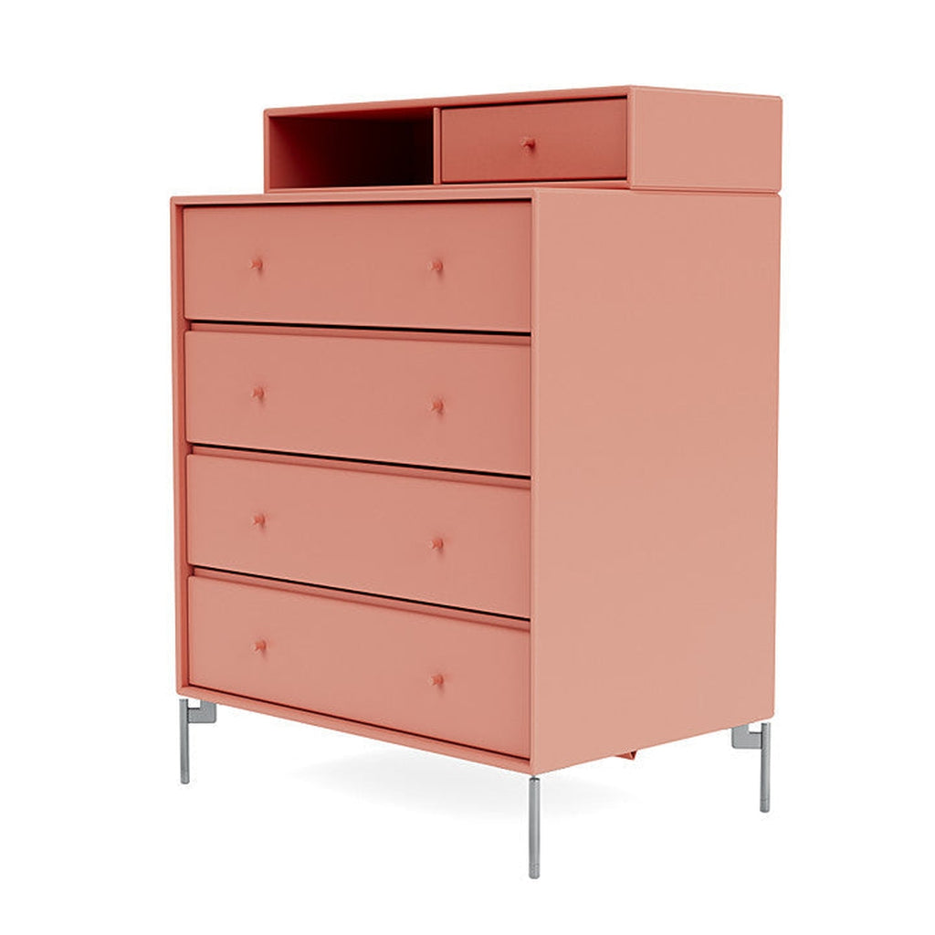 Montana Keep Bre of Drawers With Ben, Rabarber Red/Chrome Mat