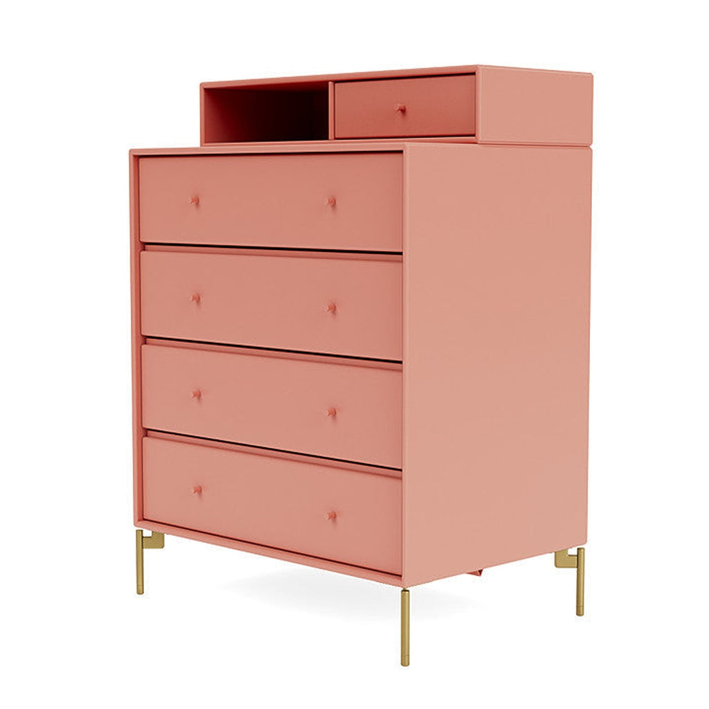 Montana Keep Bre of Drawers With Ben, Rabarber Red/Brass