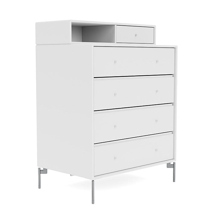 Montana Keep Bre of Drawers With Ben, Snow White/Chrome Mat