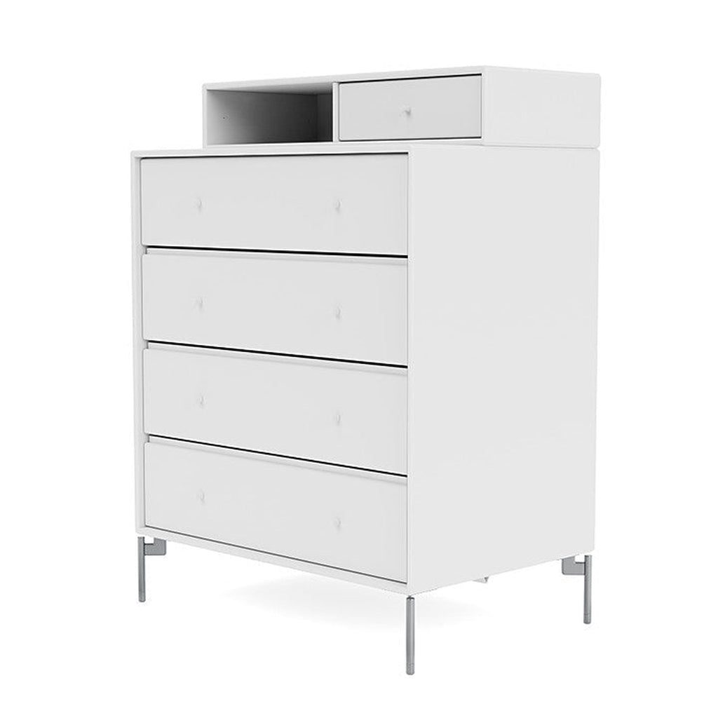 Montana Keep Bre of Drawers With Ben, Snow White/Chrome Mat