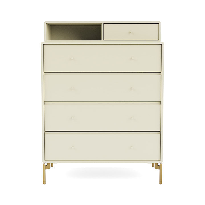 Montana Keep Bre of Drawers With Ben, Vanilla White/Brass