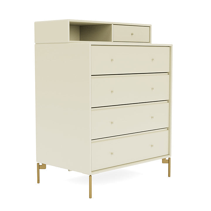 Montana Keep Bre of Drawers With Ben, Vanilla White/Brass