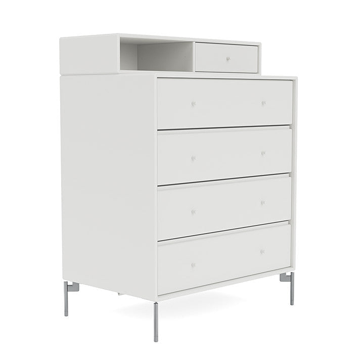 Montana Keep Bre of Drawers With Ben, White/Chrome Mat