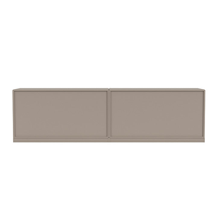 Montana Line avlång skänk med 3 cm piedestal, tryffelgrå