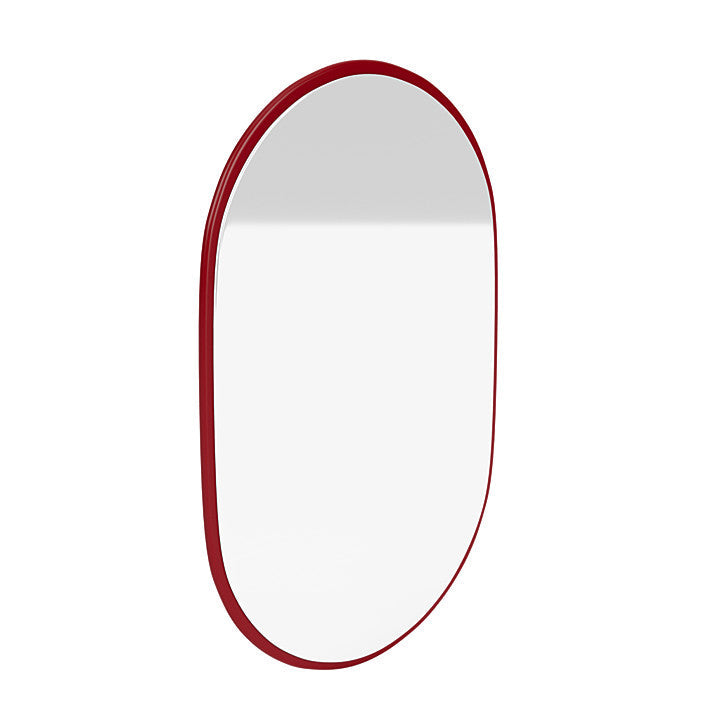 Montana LOOK Lille Ovalt Spejl Med Ophængsbeslag, Rødbede Rød