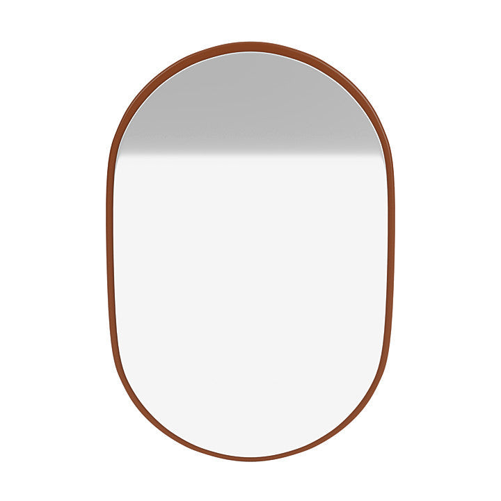 Montana ser liten oval spegel med upphängningsfästet, hasselnötbrunt