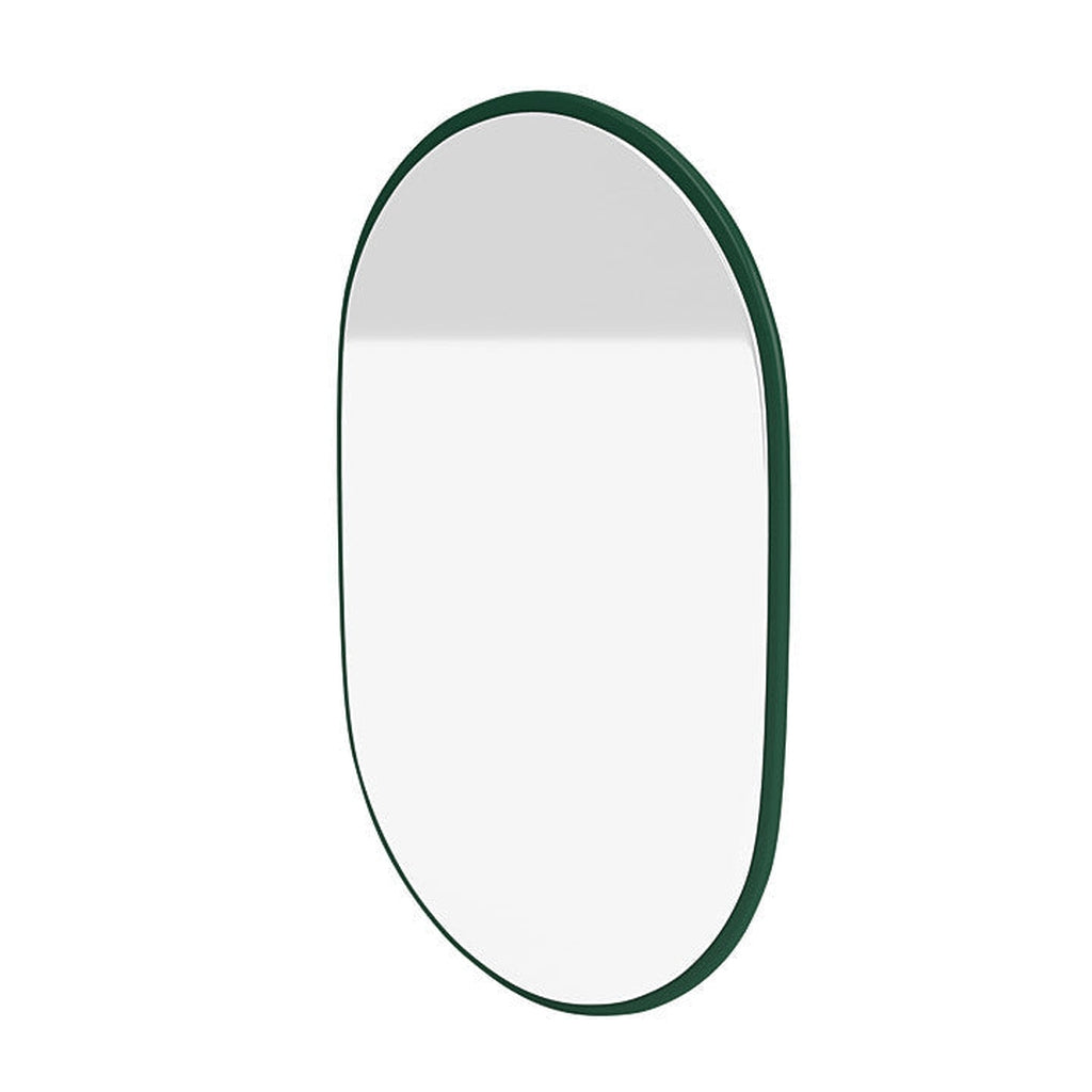 Montana ser liten oval spegel med upphängningsfästen, tallgrön