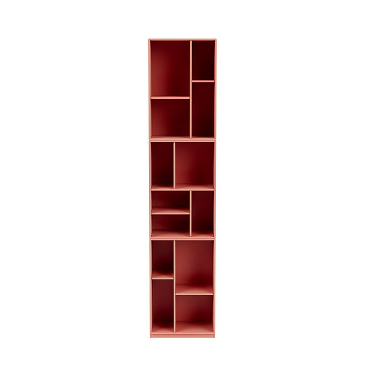 Montana vävstol smal bokhylla med 3 cm piedestal, rabarberröd