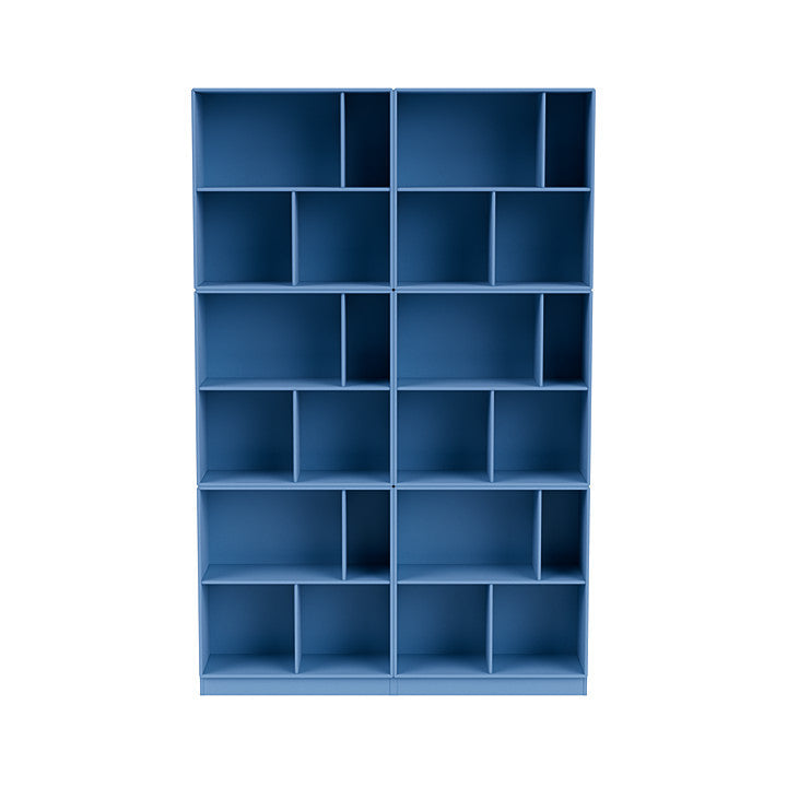Montana läste klassisk bokhylla med 7 cm piedestal, Azure Blue