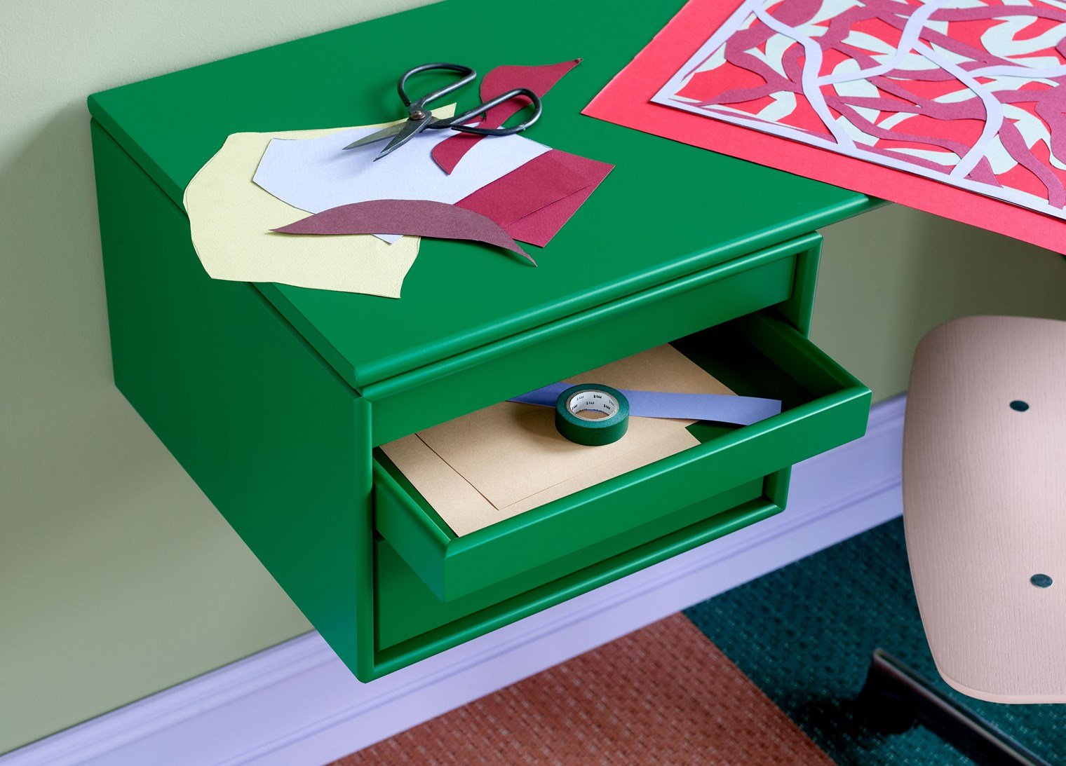 Montana Workshop Desk med upphängningsfäste, fänkålgrön