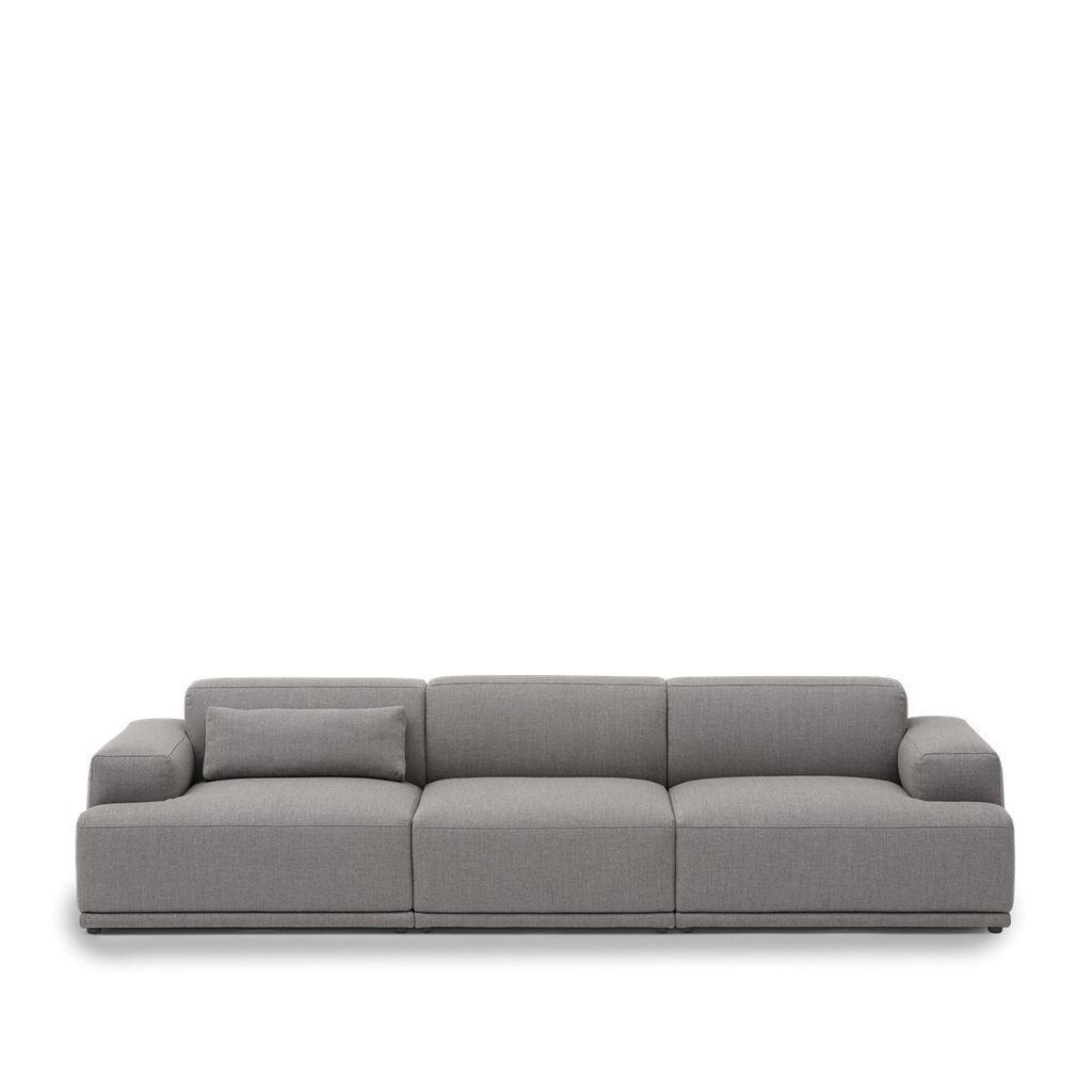 Muuto Anslut mjuk modulär 3-personers soffkonfiguration 1, grå (omull 128)