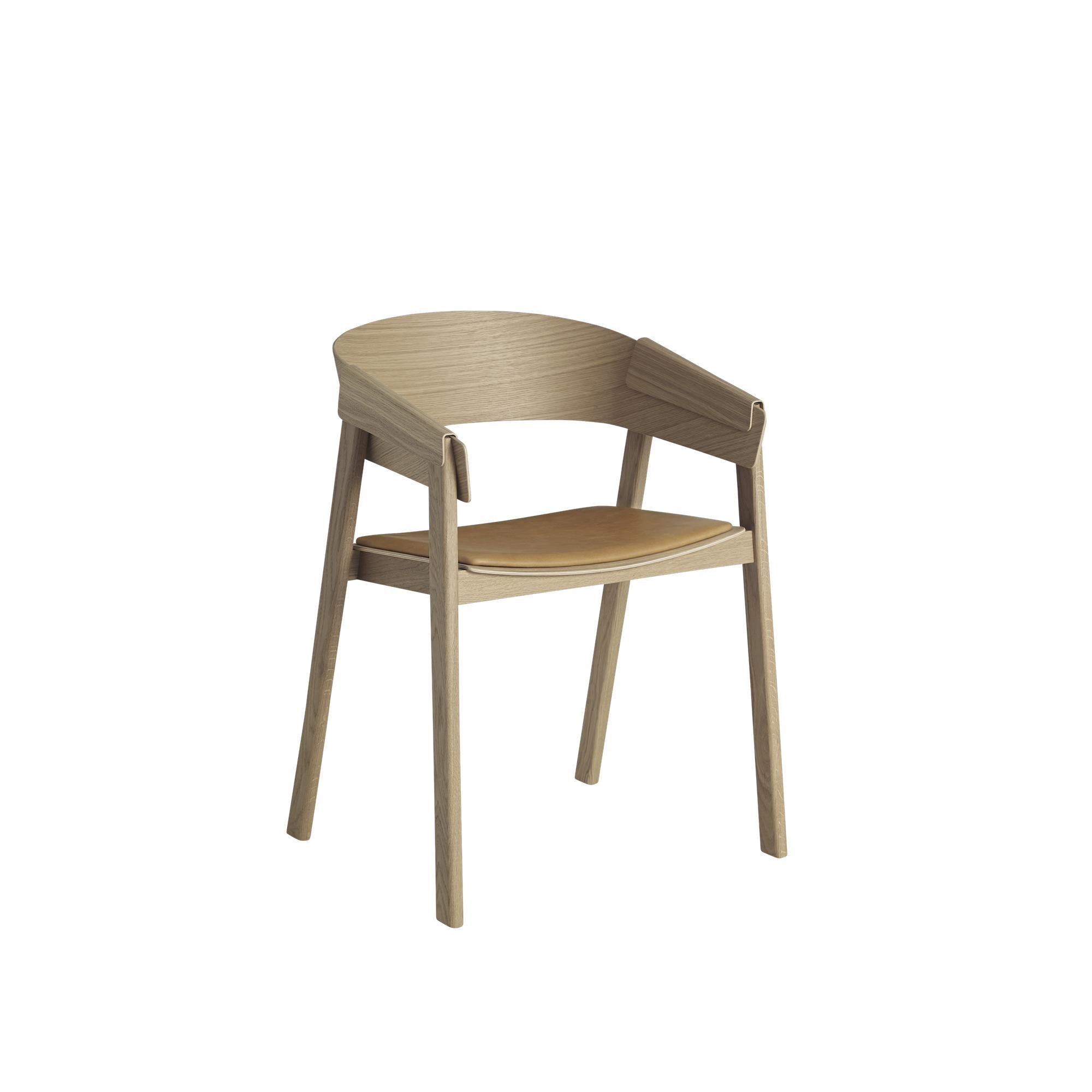 Muuto Cover Chair Lædersæde, Eg/Cognac