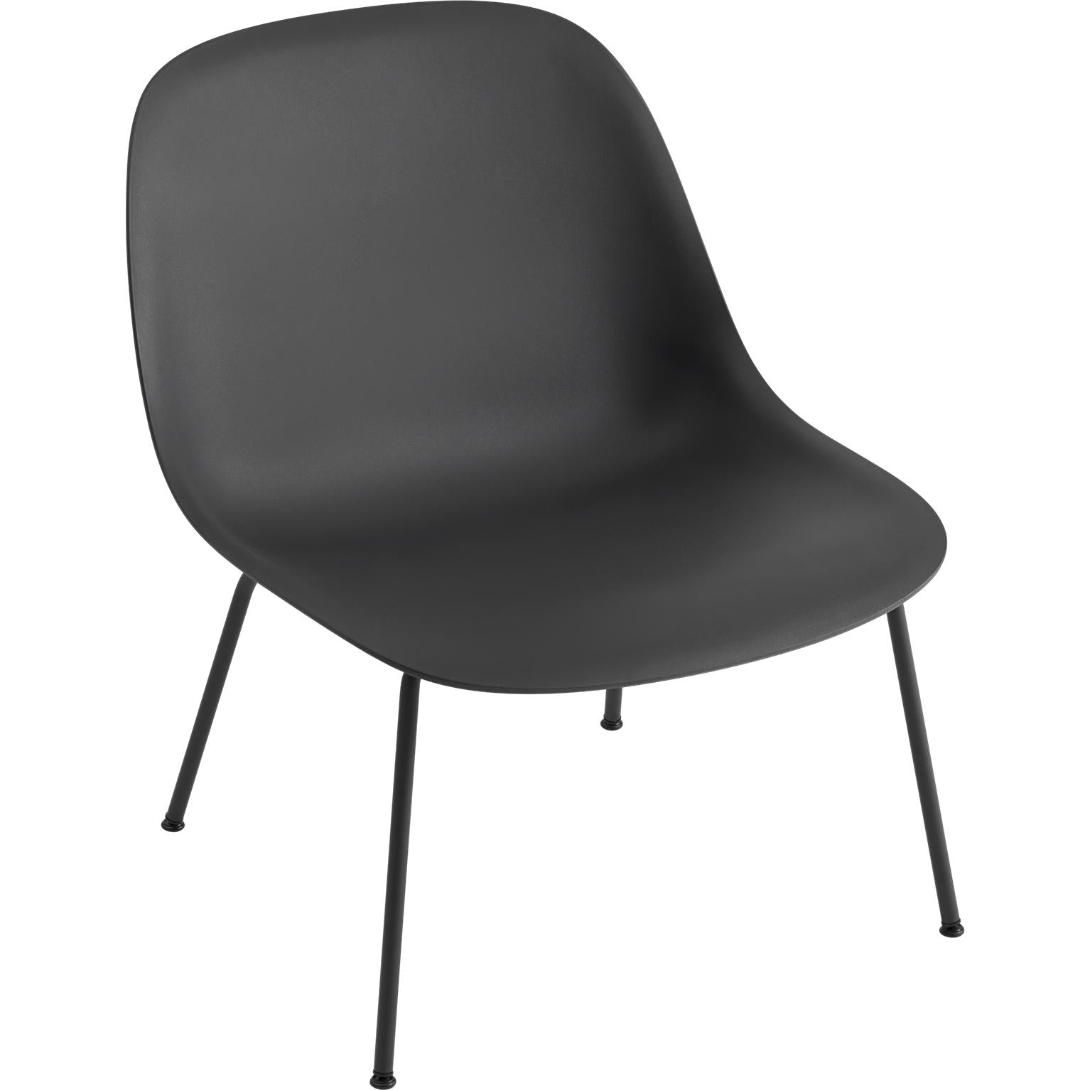 Muuto Fiber Lounge Chair Tube Base Fiber Seat, Black