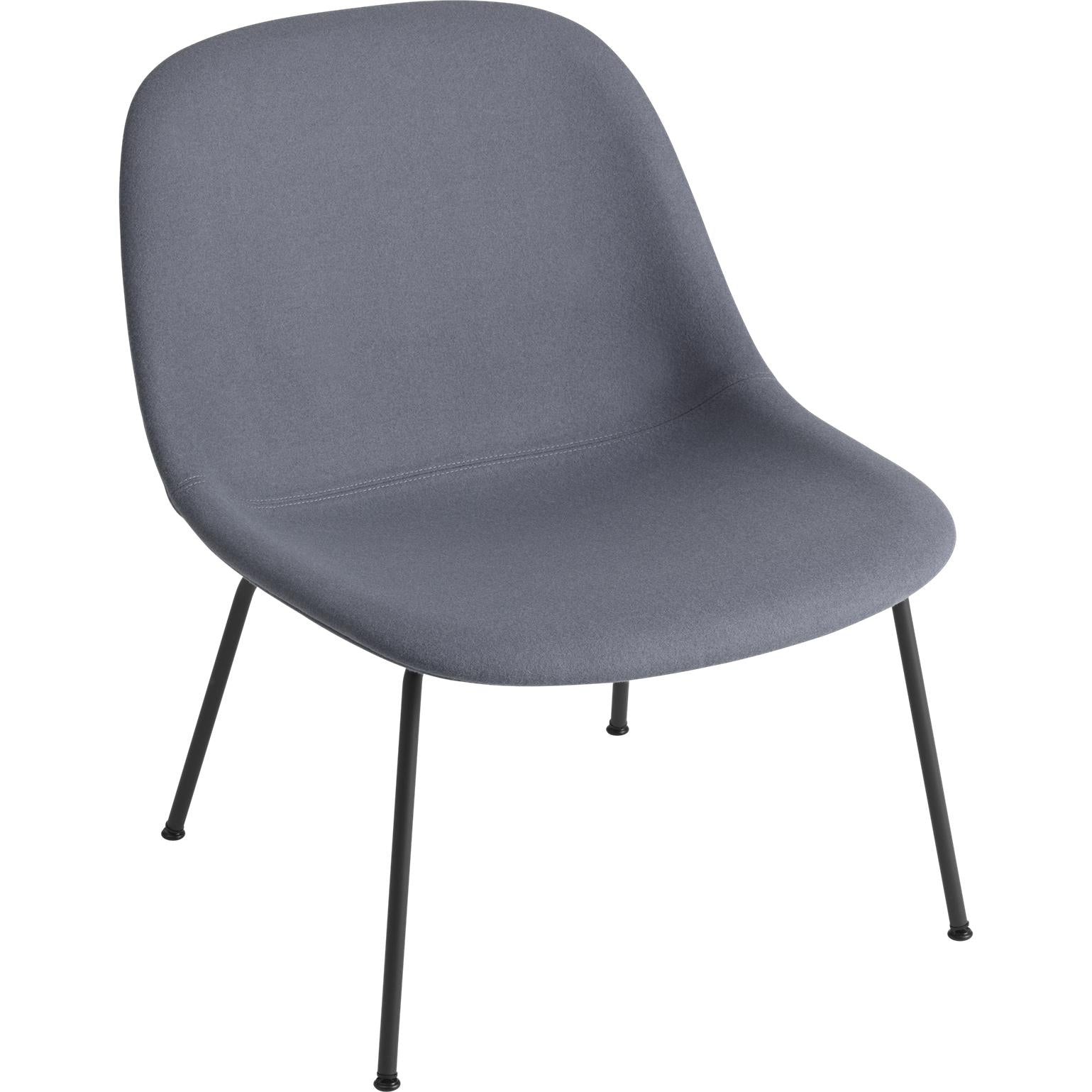 Muuto Fiber Lounge Chair Tube Base Textile Seat, Black/Divina 154