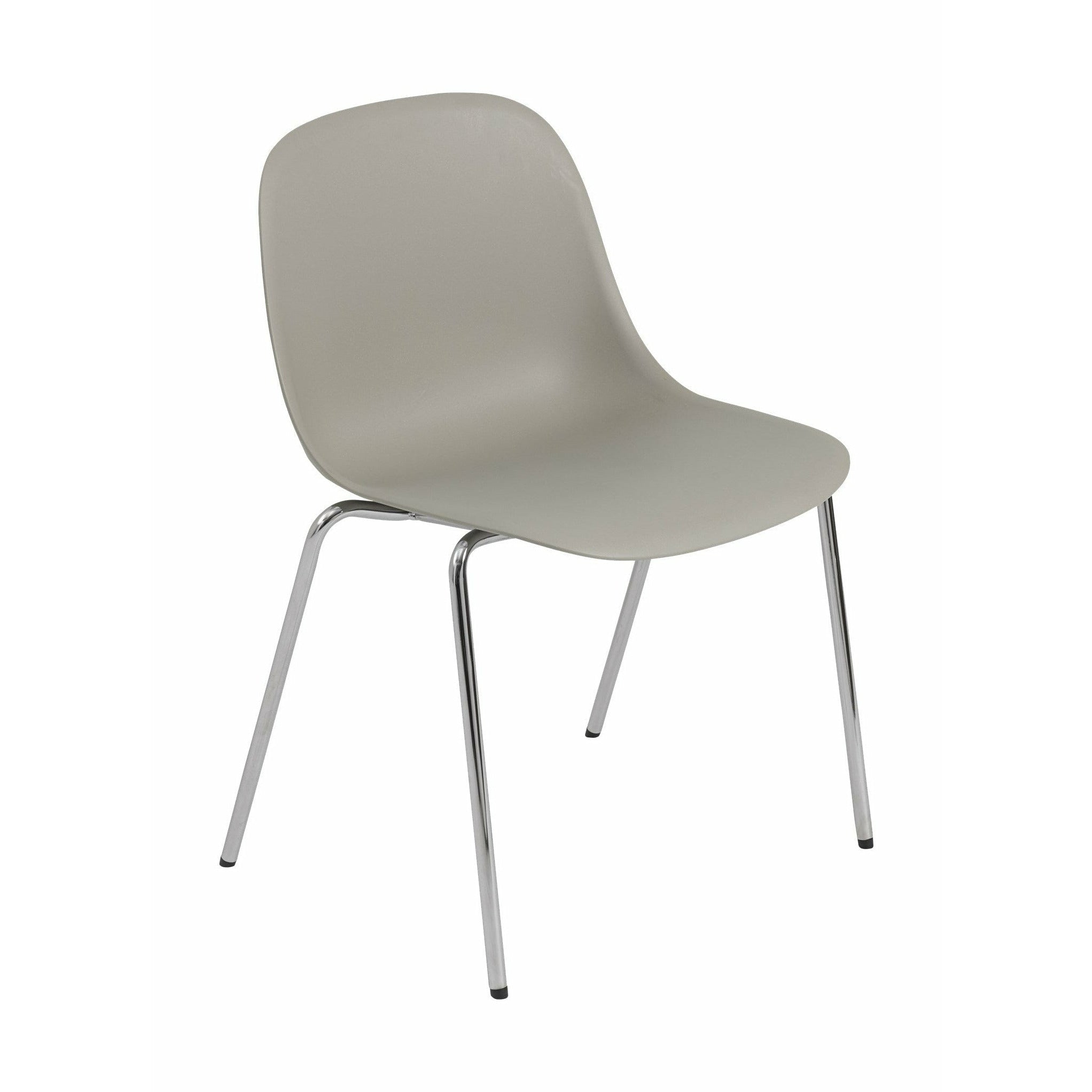 Muuto Fiber Side Chair (återvunnet) A-bas, grå/krom