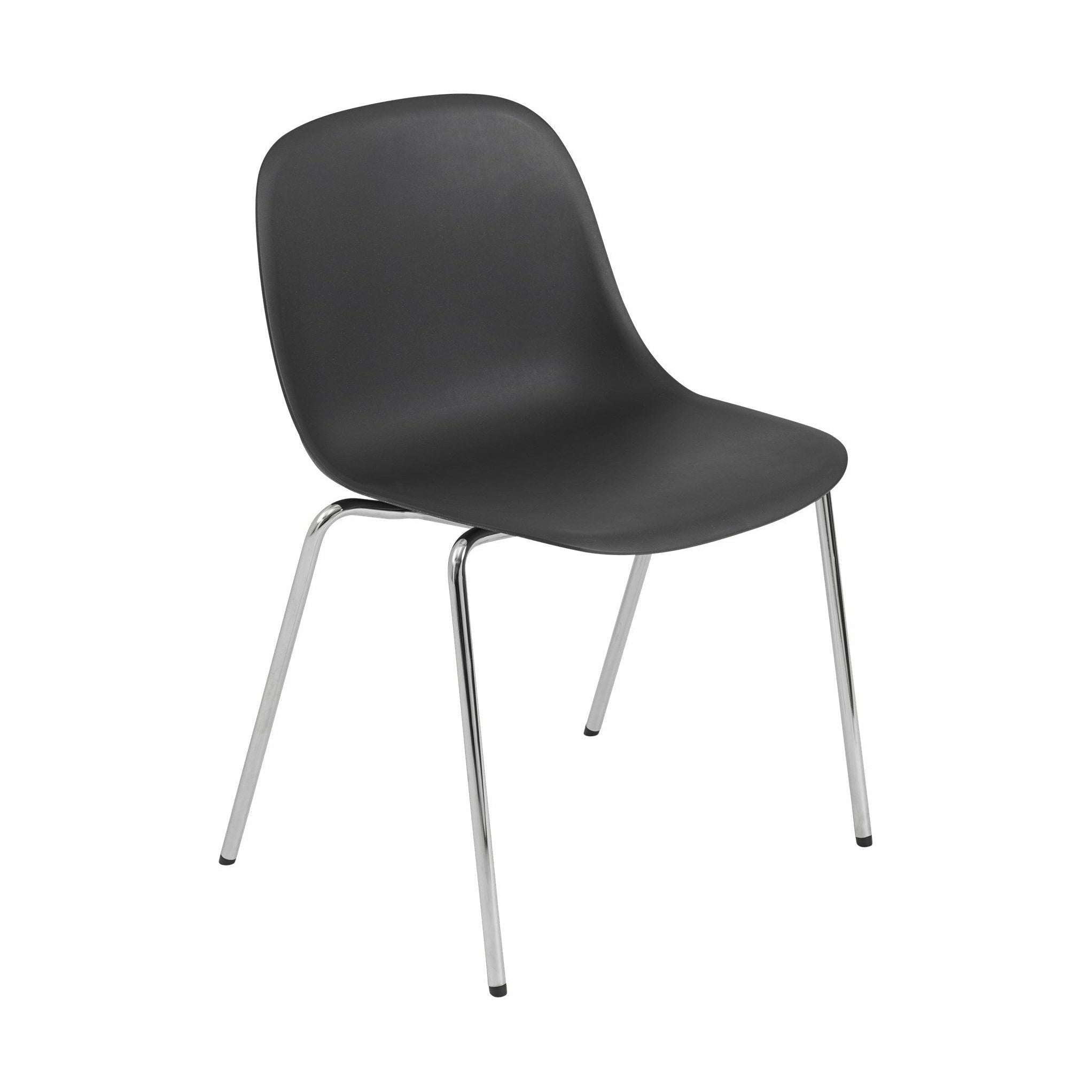 Muuto Fiber Side Chair (återvunnet) A-bas, svart/krom