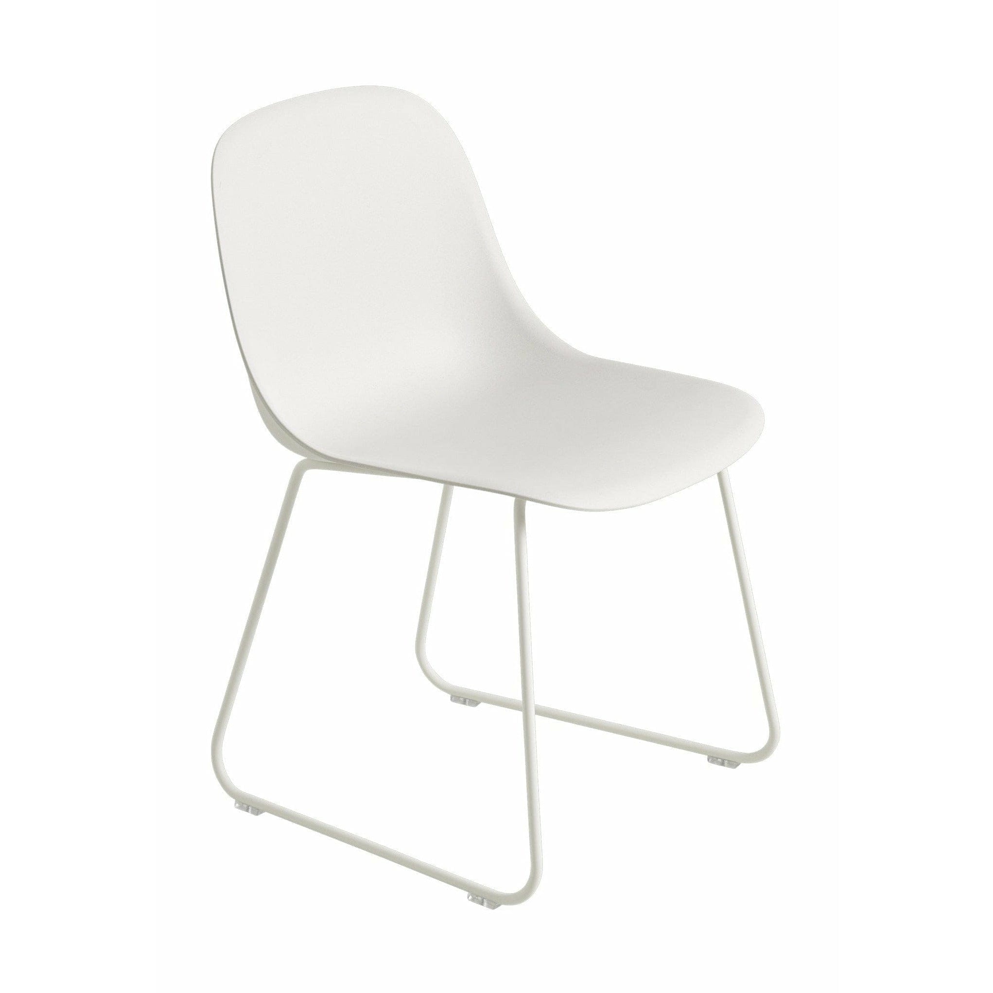 Muuto Fiber Side Chair (återvunnen) Sluded Base, Nature White/White