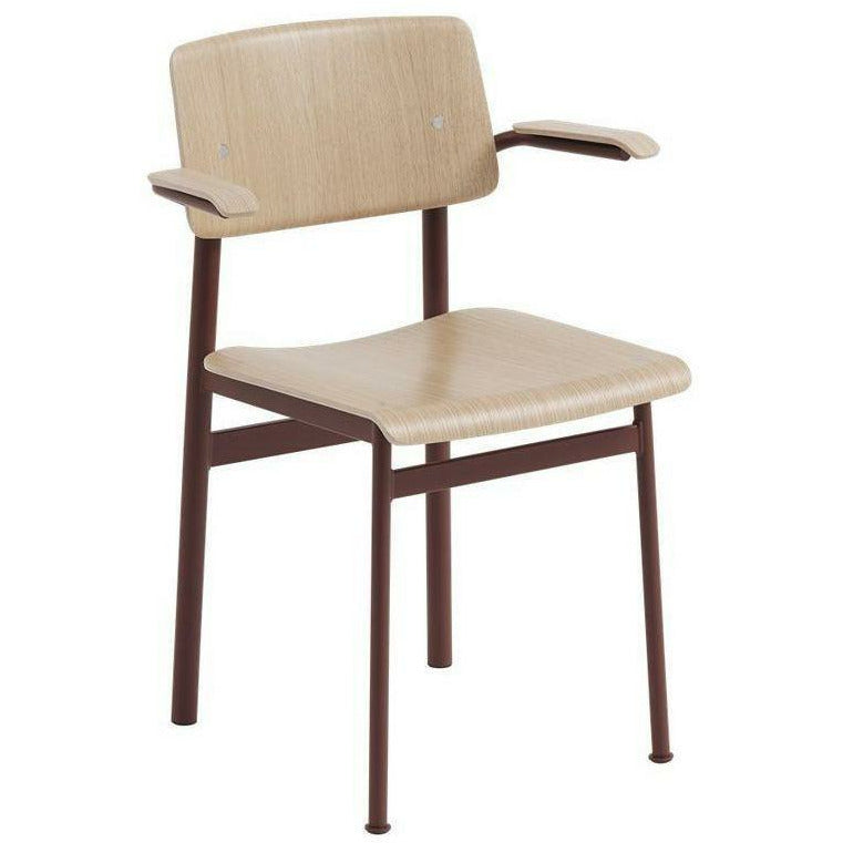 Muuto Loft Chair Med Armlæn, Eg/Deep Red