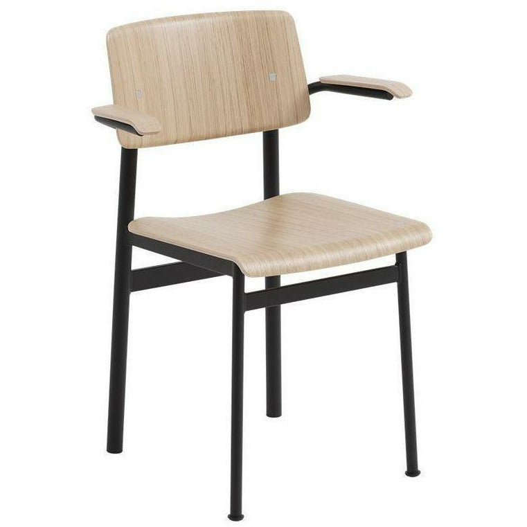 Muuto Loftstol med armstöd, ek/svart