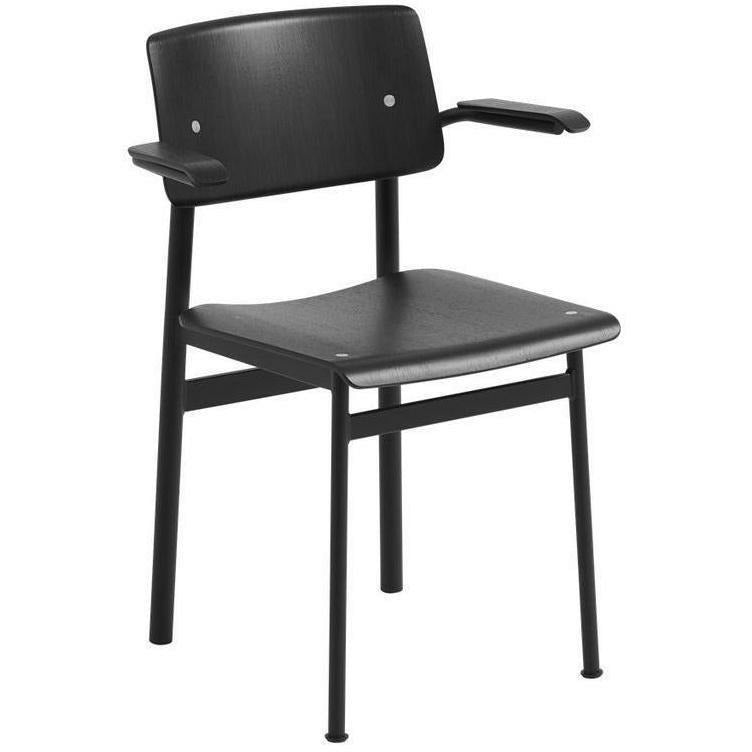 Muuto Loftstol med armstöd, svart/svart