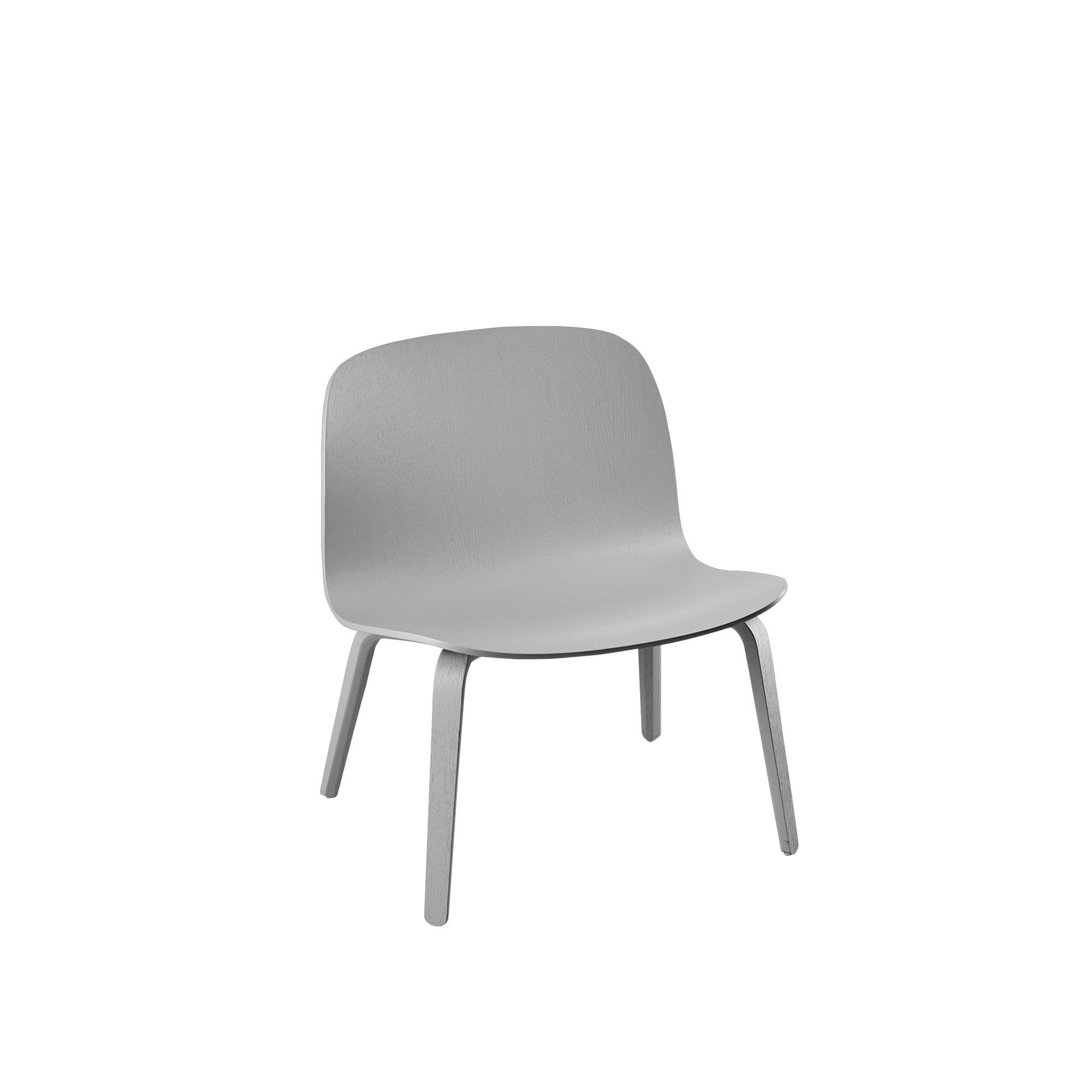Muuto Visu Lounge stol trästol, grå