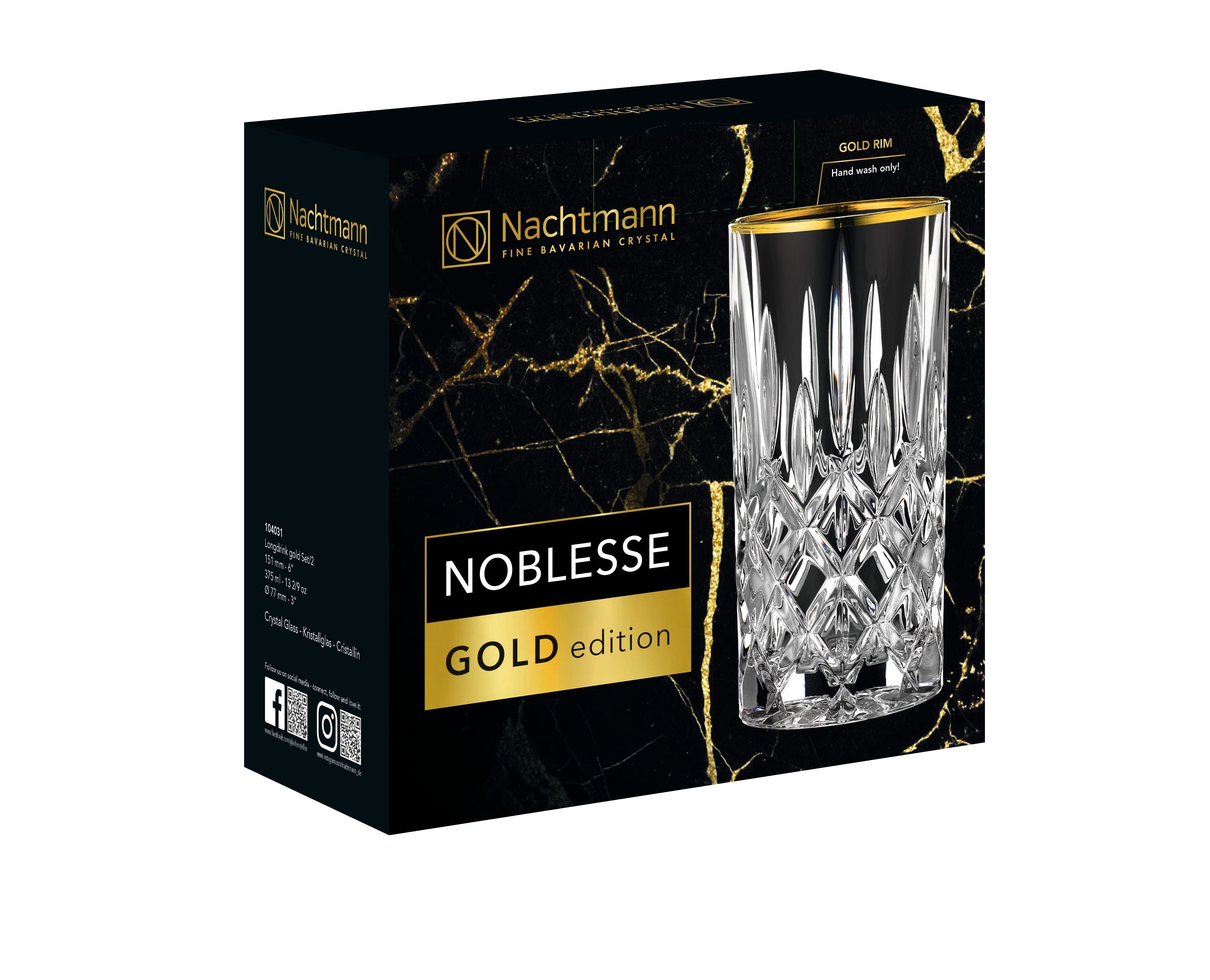 Nachtmann Noblesse Gold Longdrinkglas 375 ml, 2 Stk.