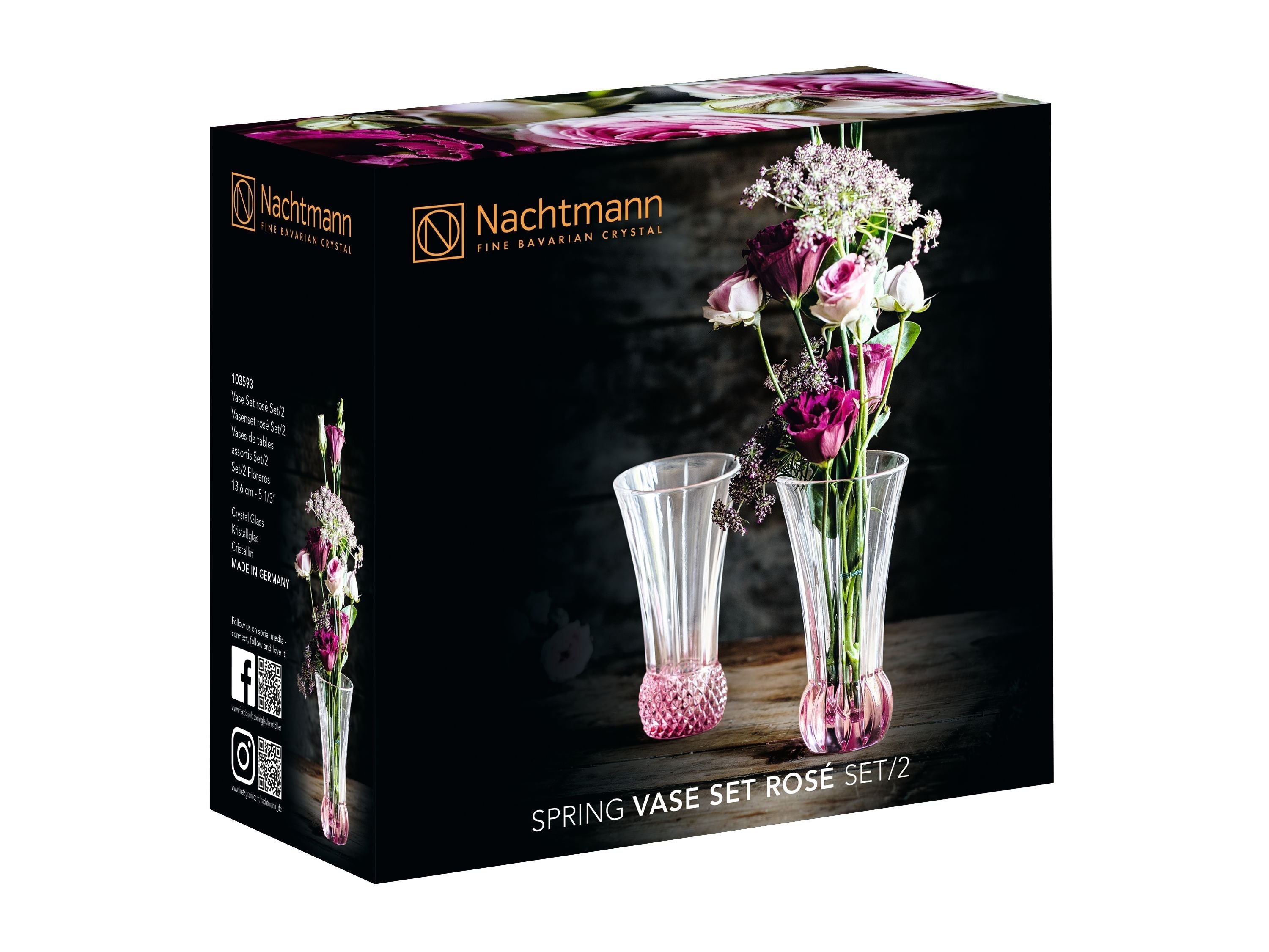 Nachtmann Skip Table Vase Rosè, 2 st.