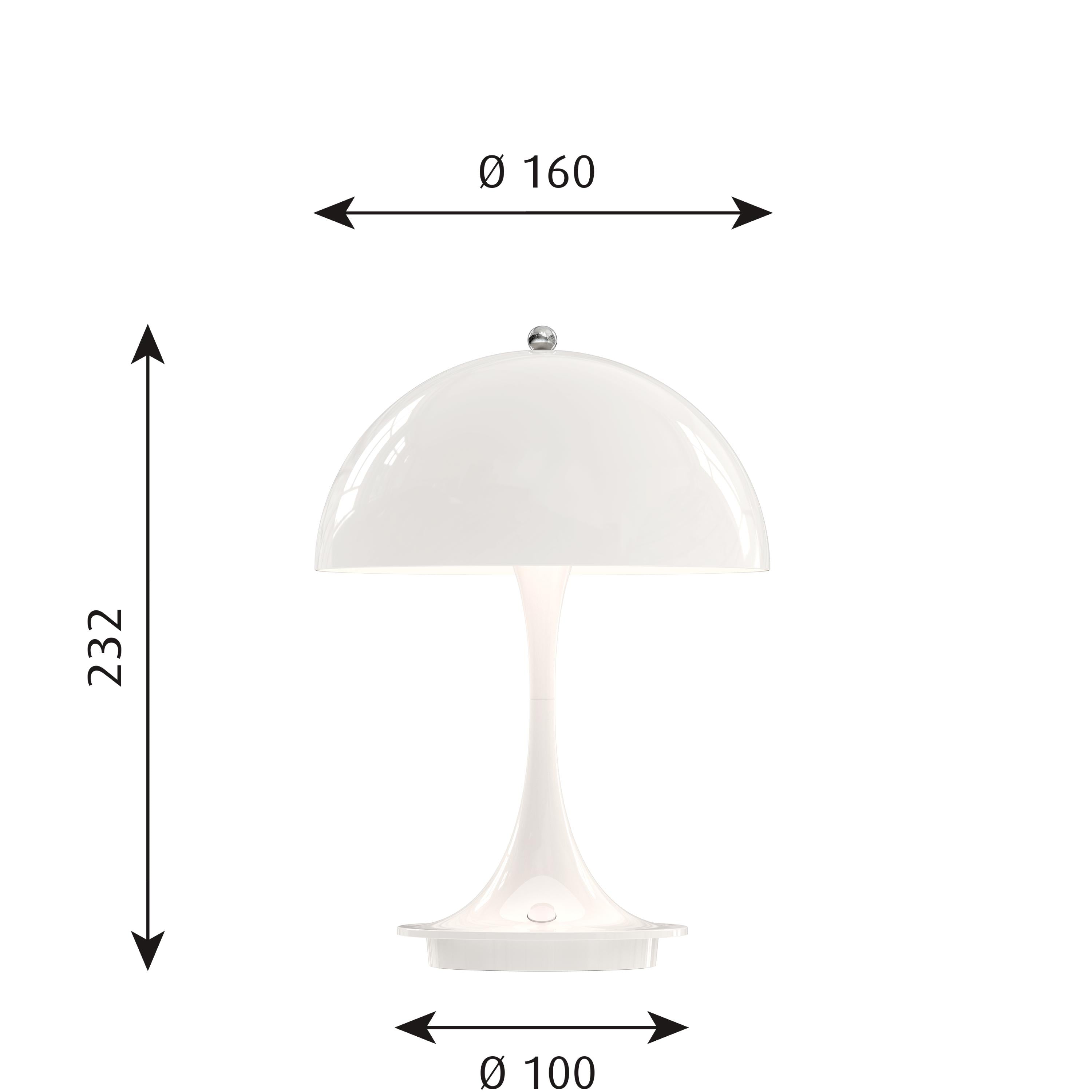 Louis Poulsen Panthella bärbar metallbordslampa v2, vit