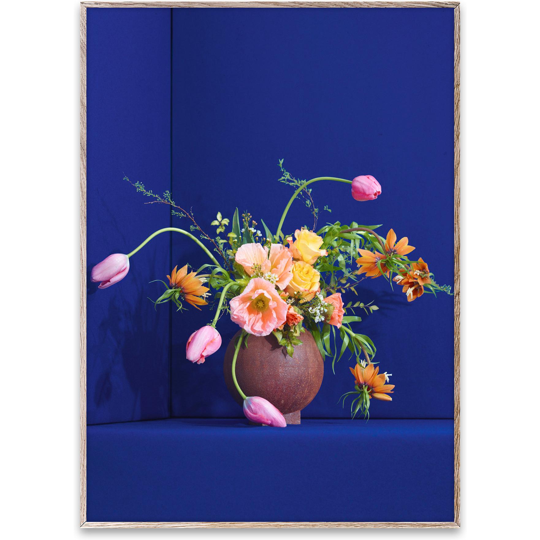 Paper Collective Flower 01 affisch 30x40 cm, blå