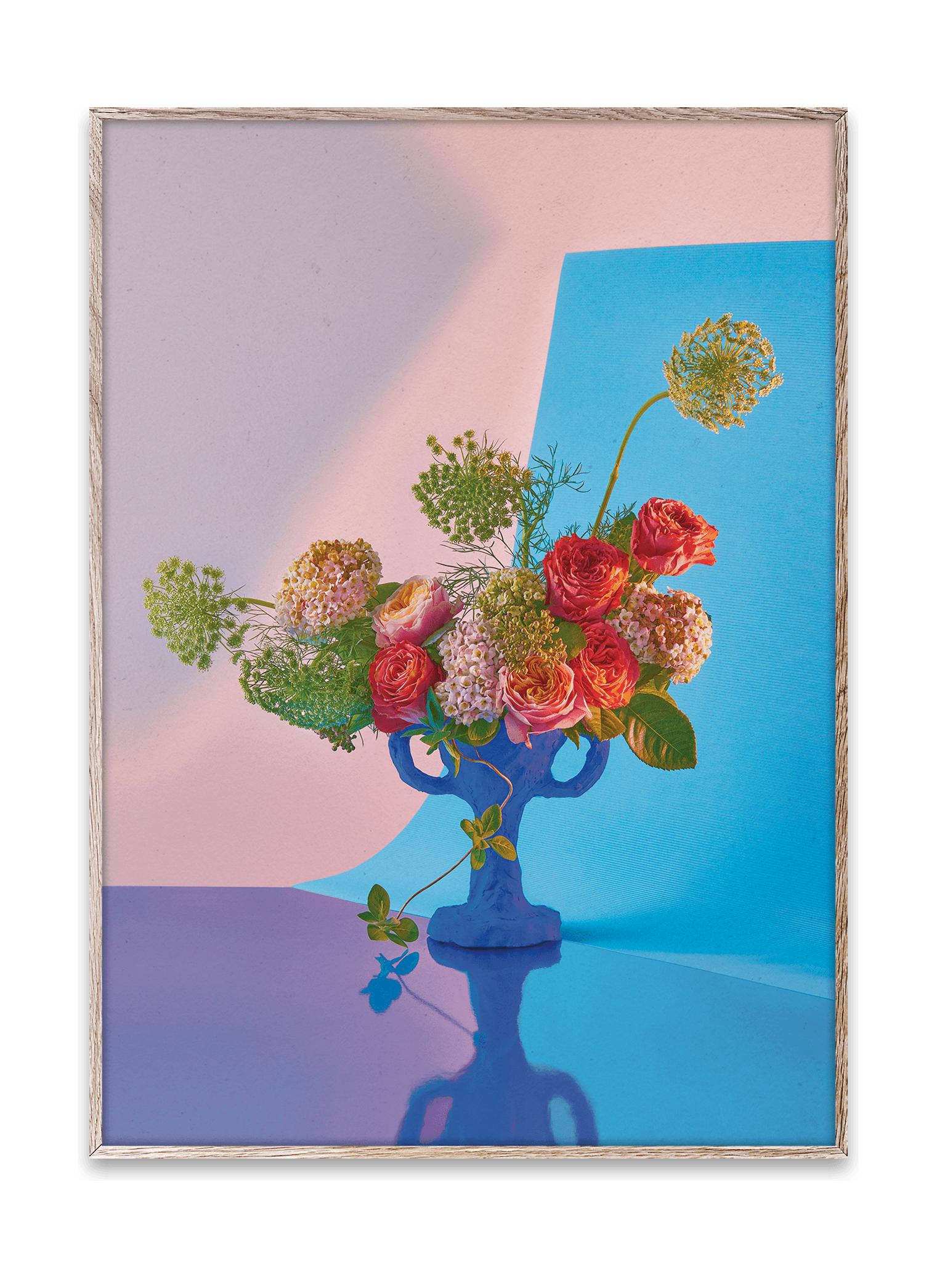 Paper Collective Bloom 02 -affisch 30x40 cm, cyan