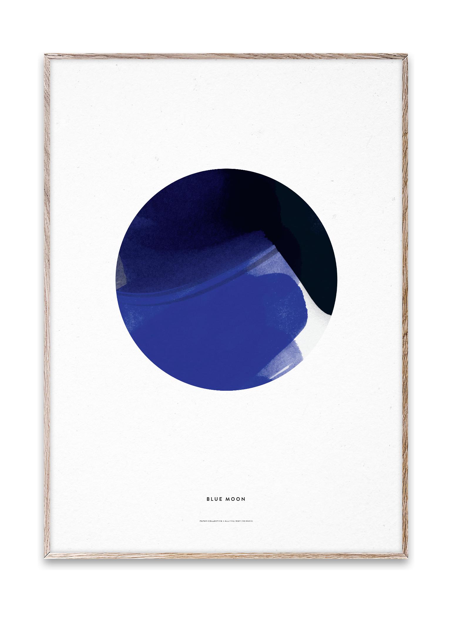 Paper Collective Blue Moon -affisch, 50x70 cm