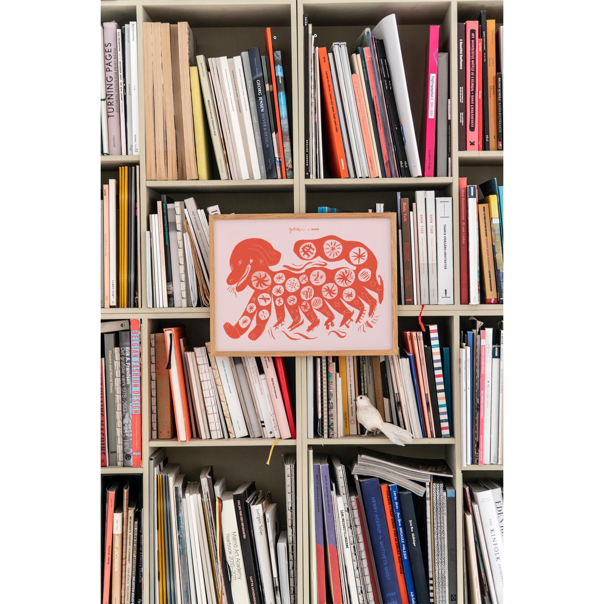 Paper Collective Kinesisk hundaffisch 30x40 cm, röd