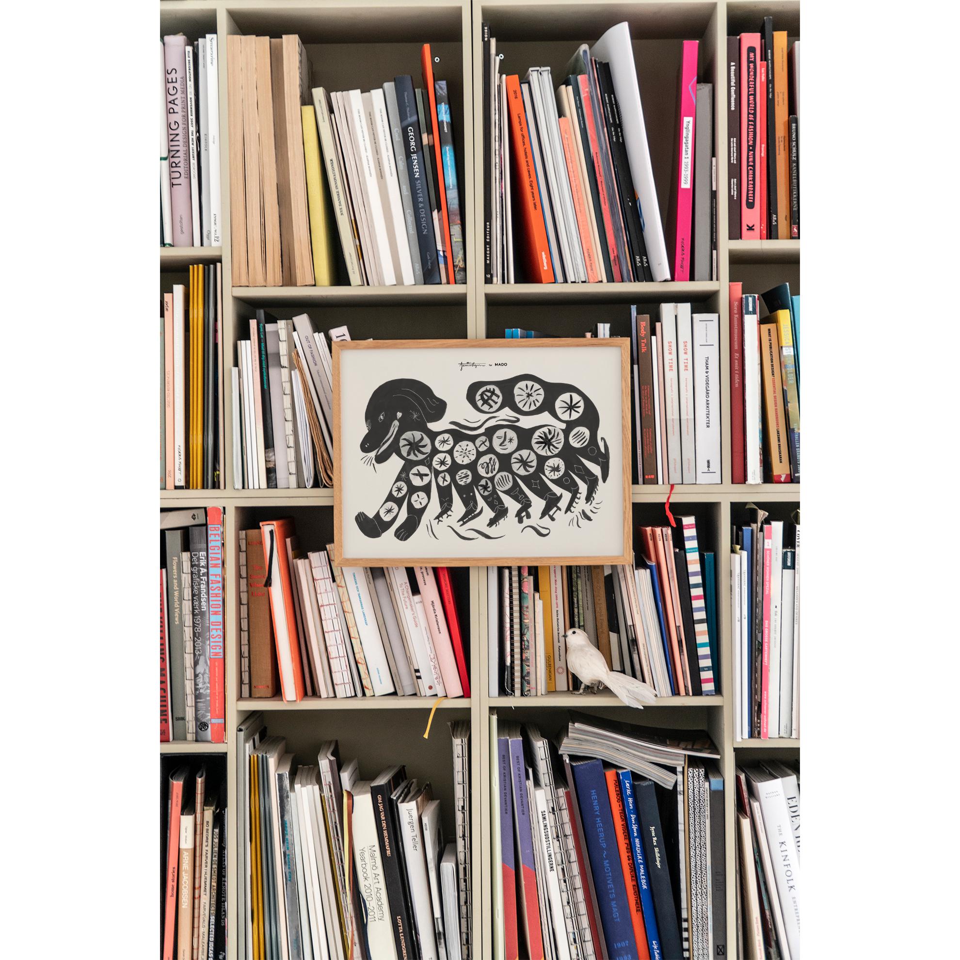 Paper Collective Kinesisk hundaffisch 30x40 cm, svart