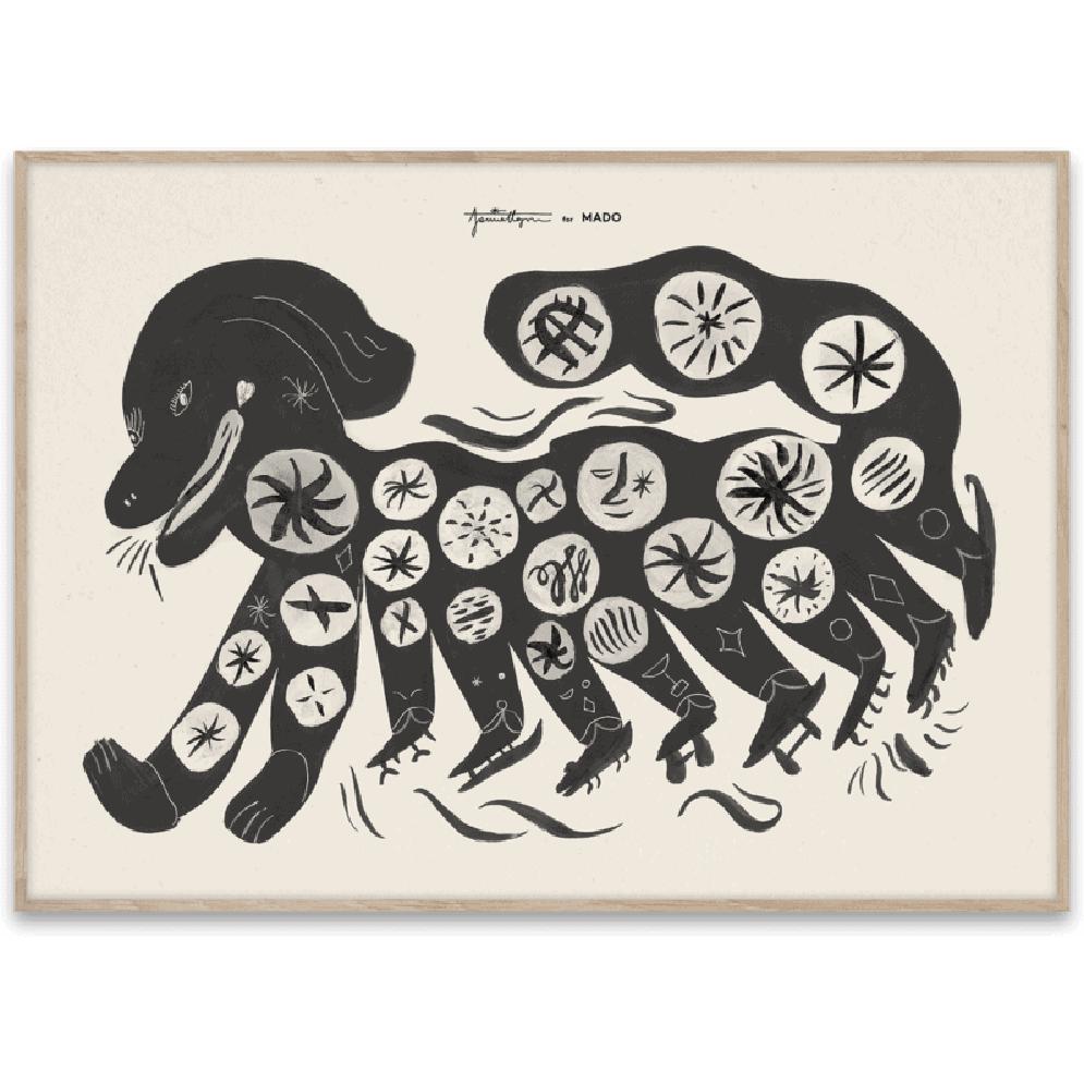 Paper Collective Kinesisk hundaffisch 50x70 cm, svart