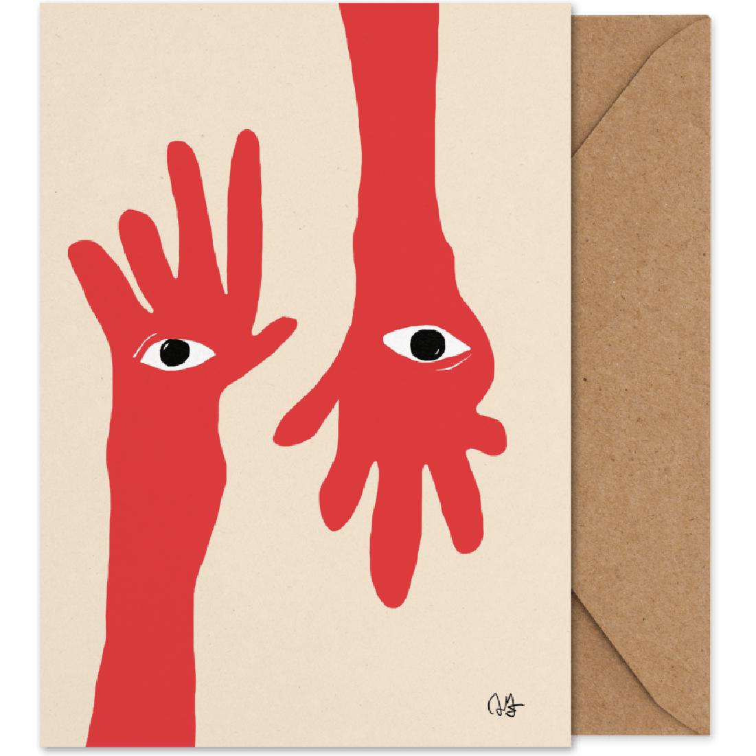 Paper Collective Hamsa händer konstkort