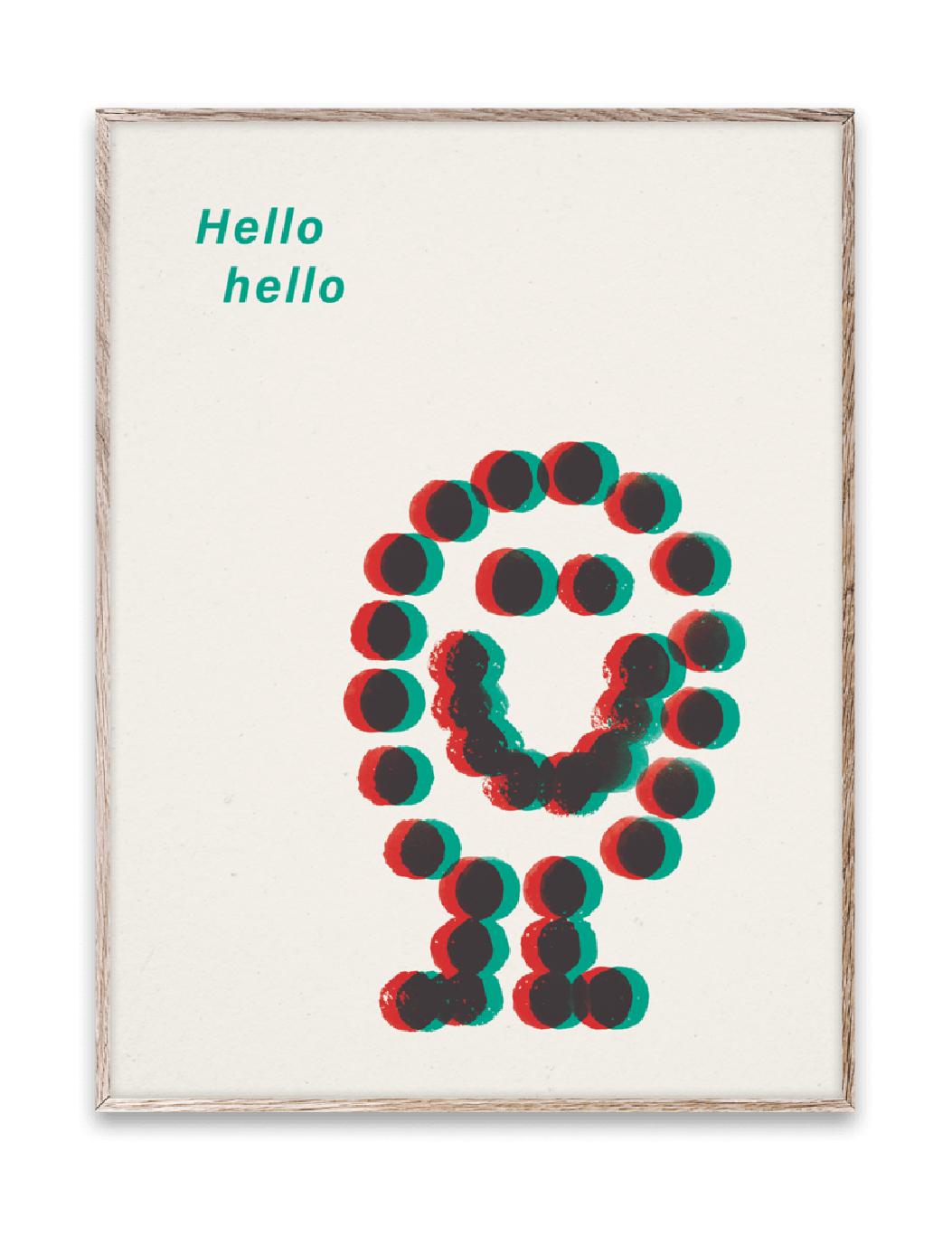 Paper Collective Hello Green Plakat, 30X40 Cm