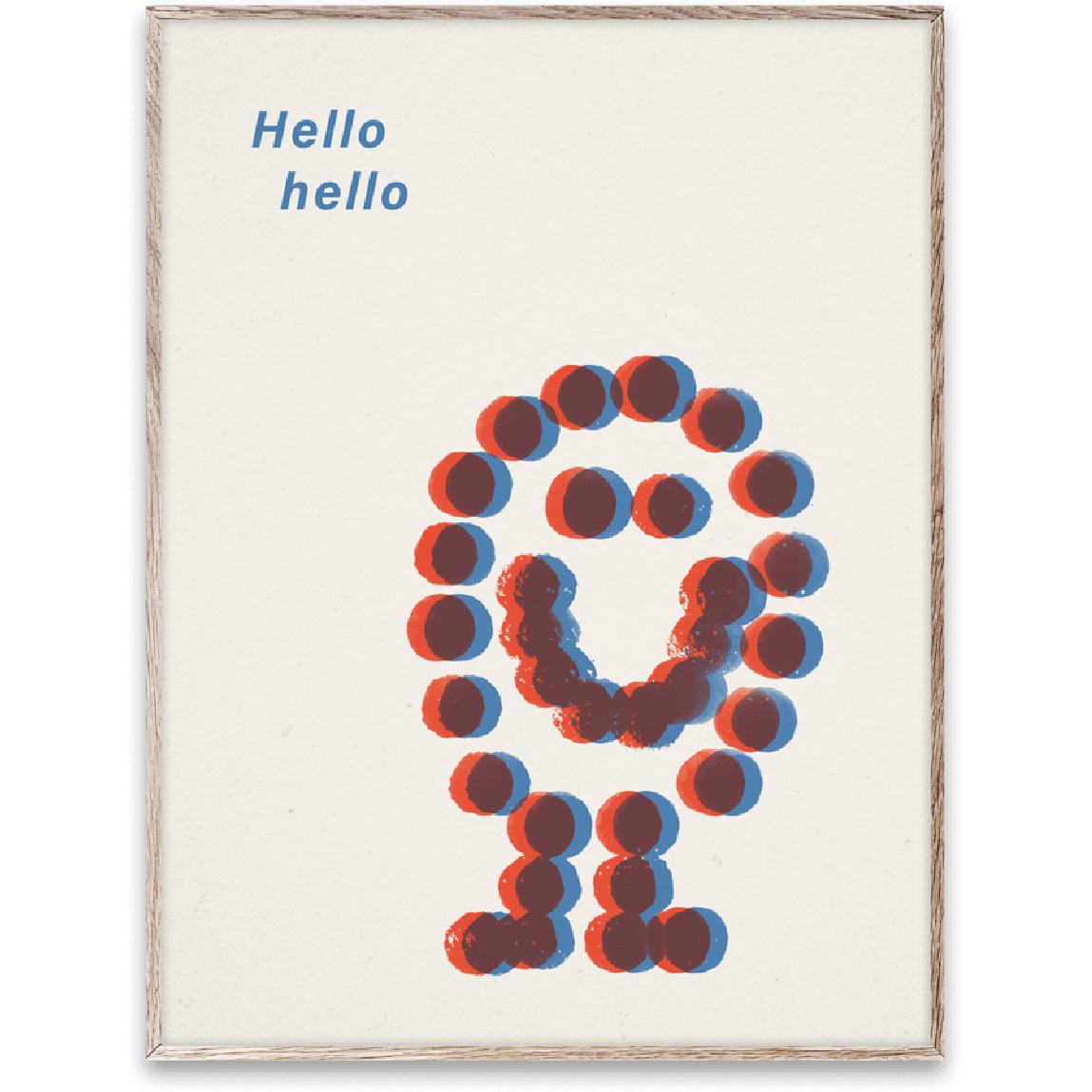 Paper Collective Hello Red Plakat, 30X40 Cm