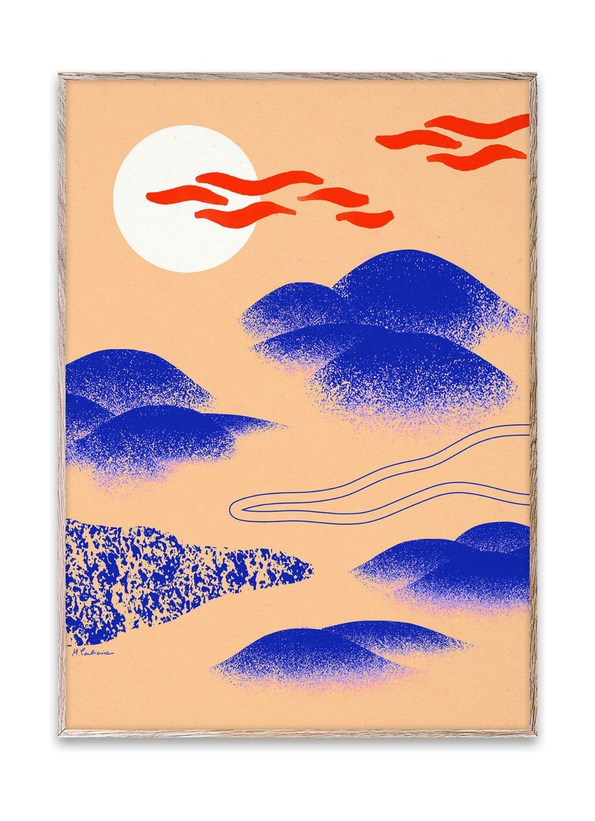 Paper Collective Japanese Hills -affisch, 30x40 cm