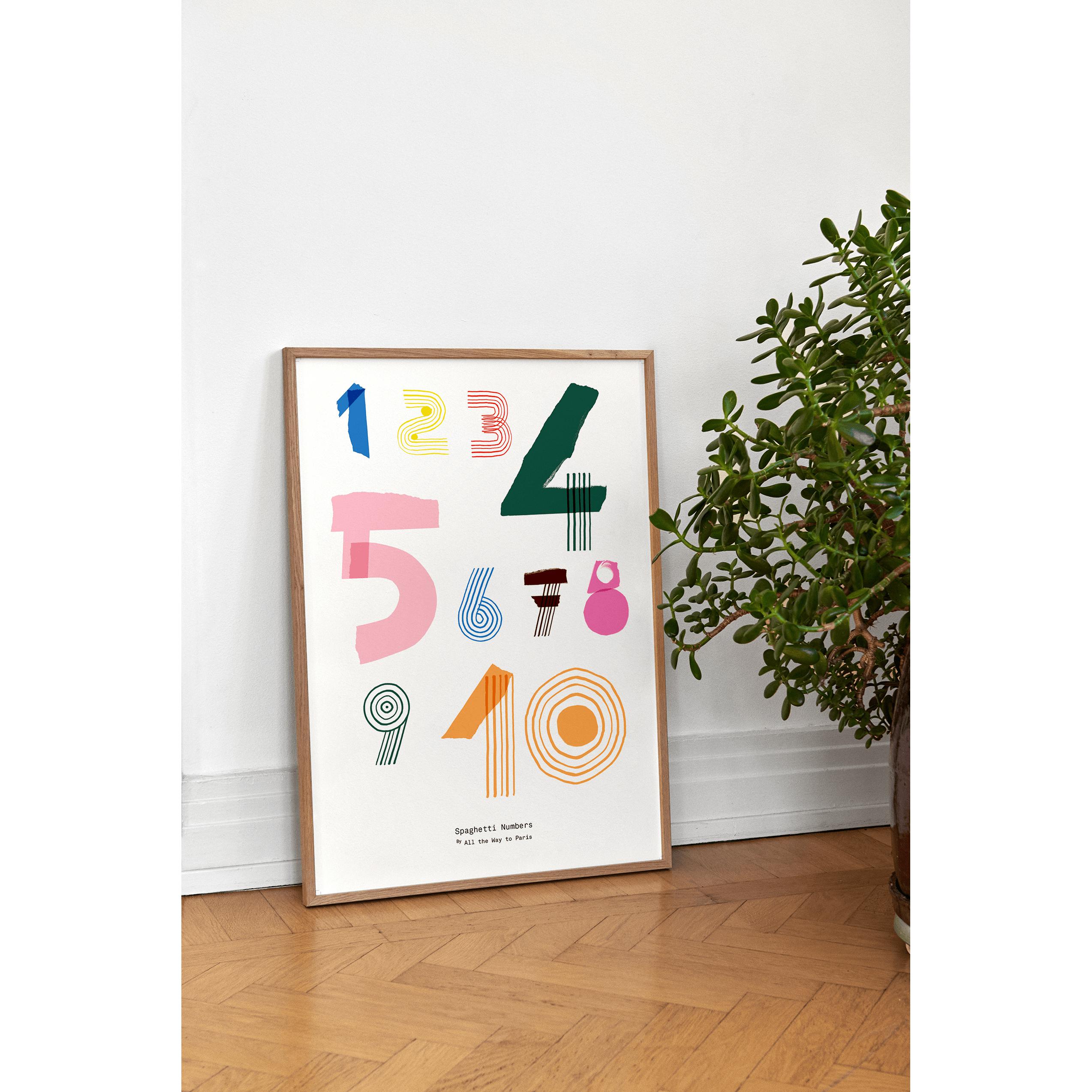 Paper Collective Spaghetti Numbers Plakat, 50X70 Cm